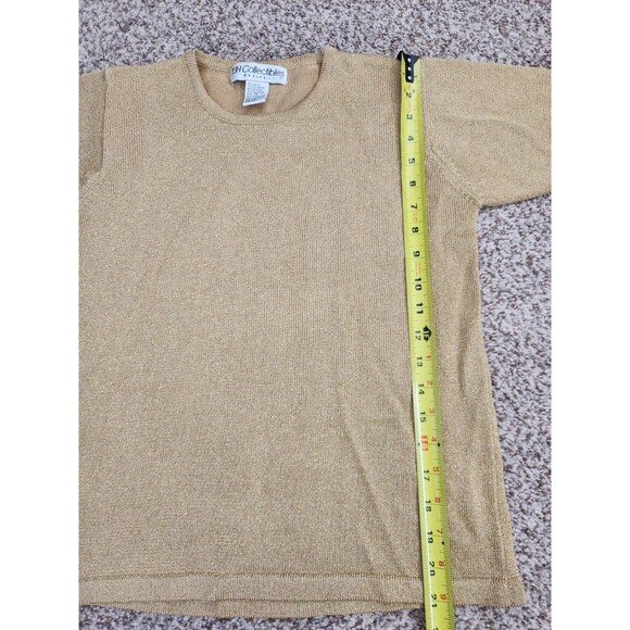 JH COLLECTIBLES PETITES VINTAGE Gold Sparkle Thread Party Top Size PS Holiday - Picture 6 of 6